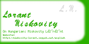 lorant miskovity business card